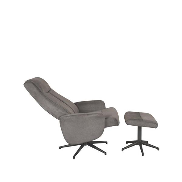 Grote foto relaxfauteuil bergen hocker 77x76x105 cm antraciet cosmo zwart metaal huis en inrichting eettafels