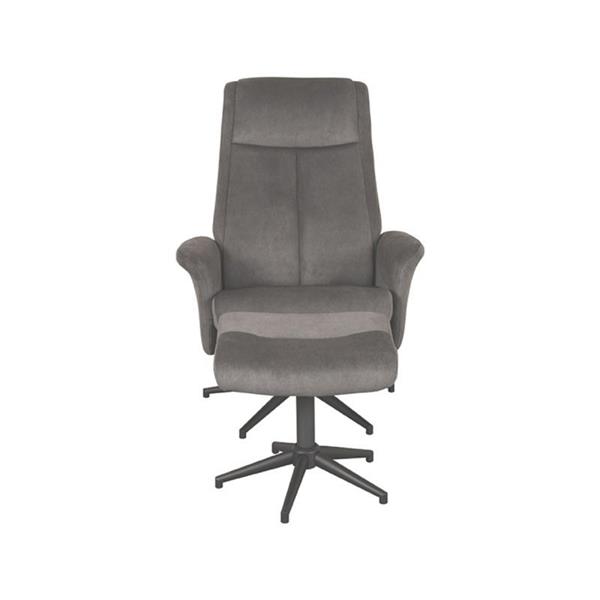 Grote foto relaxfauteuil bergen hocker 77x76x105 cm antraciet cosmo zwart metaal huis en inrichting eettafels