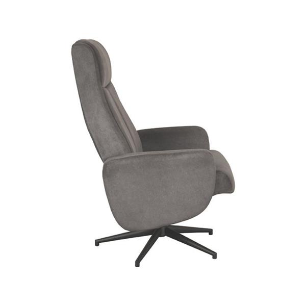 Grote foto relaxfauteuil bergen hocker 77x76x105 cm antraciet cosmo zwart metaal huis en inrichting eettafels