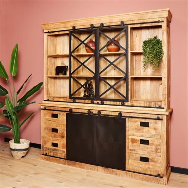 Grote foto buffetkast fresno xxl 200x45x220 cm huis en inrichting eettafels