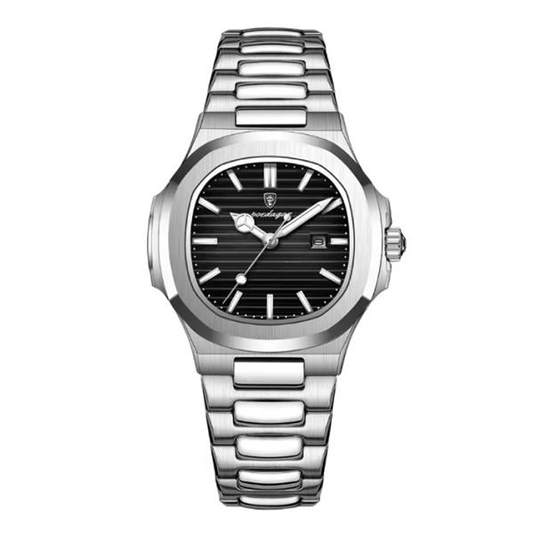 Grote foto luxe vierkant kwarts horloge 3 atm waterdicht lichtgevend heren dames unisex roestvrij staal zil kleding dames horloges