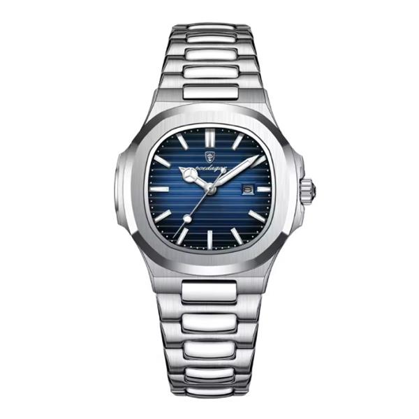 Grote foto luxe vierkant kwarts horloge 3 atm waterdicht lichtgevend heren dames unisex roestvrij staal zil kleding dames horloges