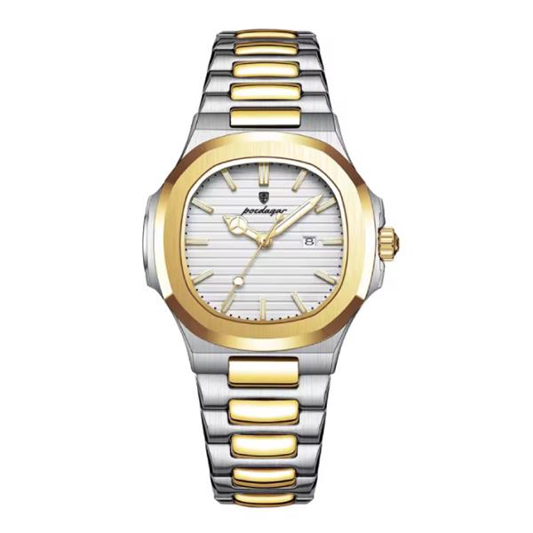 Grote foto luxe vierkant kwarts horloge 3 atm waterdicht lichtgevend heren dames unisex roestvrij staal gou kleding dames horloges