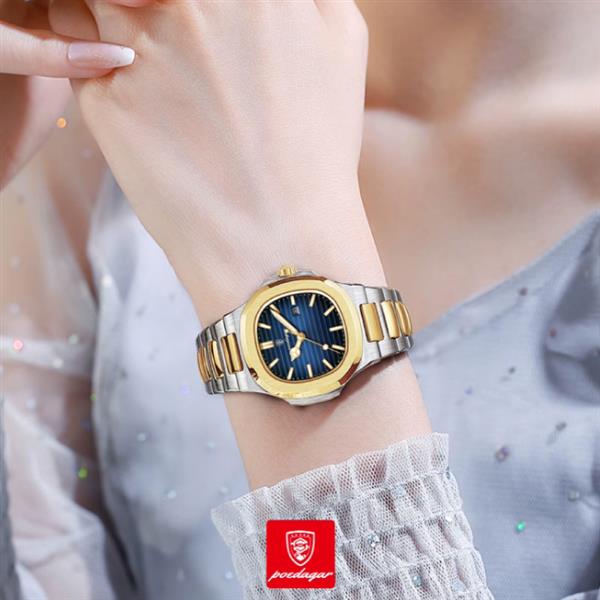 Grote foto luxe vierkant kwarts horloge 3 atm waterdicht lichtgevend heren dames unisex roestvrij staal gou kleding dames horloges