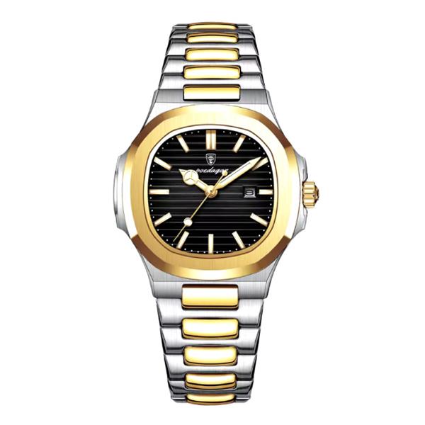 Grote foto luxe vierkant kwarts horloge 3 atm waterdicht lichtgevend heren dames unisex roestvrij staal gou kleding dames horloges