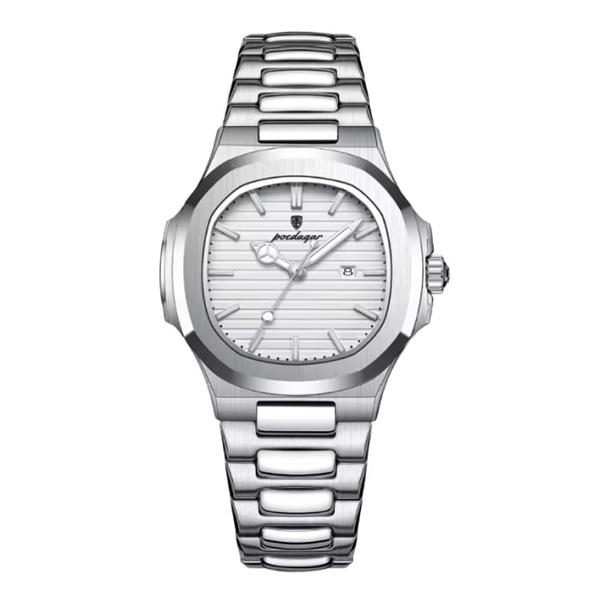 Grote foto luxe vierkant kwarts horloge 3 atm waterdicht lichtgevend heren dames unisex roestvrij staal zil kleding dames horloges