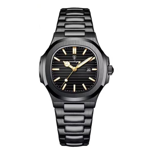 Grote foto luxe vierkant kwarts horloge 3 atm waterdicht lichtgevend heren dames unisex roestvrij staal gou kleding dames horloges