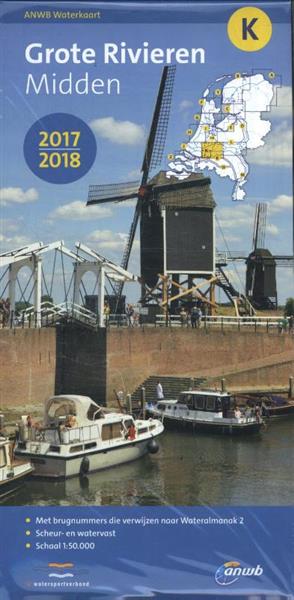 Grote foto anwb waterkaart k grote rivieren midden 2017 2018 boeken overige boeken