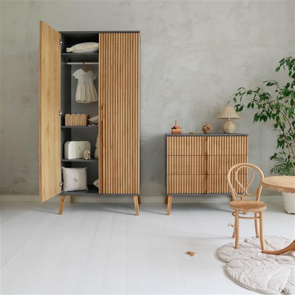 Grote foto kledingkast bambi mundo grijs grijs kinderen en baby complete kinderkamers