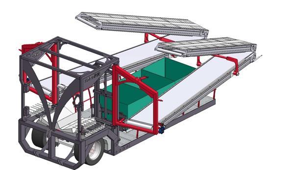 Grote foto vdr oogstband voor bloemen met platform agrarisch aanhangwagens