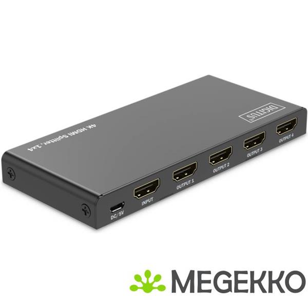 Grote foto digitus ds 55337 video splitter hdmi 4x hdmi computers en software videokaarten