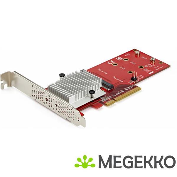 Grote foto startech.com x8 dubbele m.2 pcie ssd adapter pcie 3.0 computers en software netwerkkaarten routers en switches