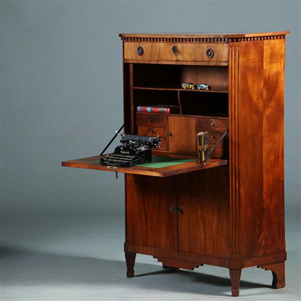 Grote foto blonde mahonie louis seize secretaire abattant ca. 1800 no.280345 antiek en kunst overige in antiek gebruiksvoorwerpen