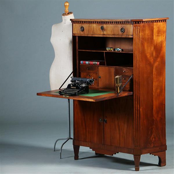 Grote foto blonde mahonie louis seize secretaire abattant ca. 1800 no.280345 antiek en kunst overige in antiek gebruiksvoorwerpen