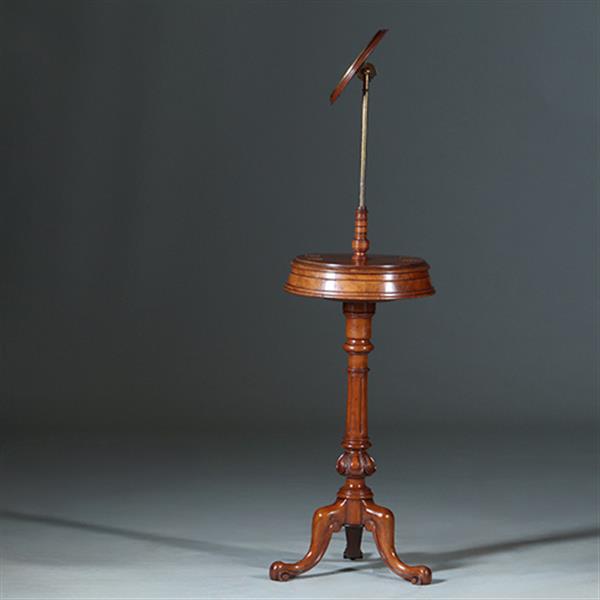 Grote foto gentlemens shaving stand hoogte verstelbaar en roterend opbergvak ca 1875 no.271720 antiek en kunst stoelen en banken