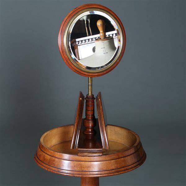 Grote foto gentlemens shaving stand hoogte verstelbaar en roterend opbergvak ca 1875 no.271720 antiek en kunst stoelen en banken
