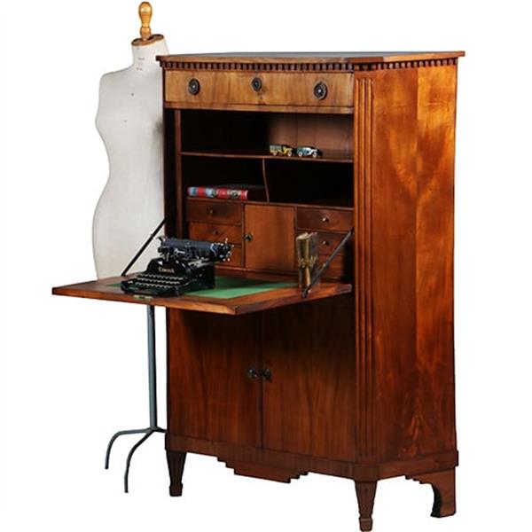 Grote foto blonde mahonie louis seize secretaire abattant ca. 1800 no.280345 antiek en kunst overige in antiek gebruiksvoorwerpen