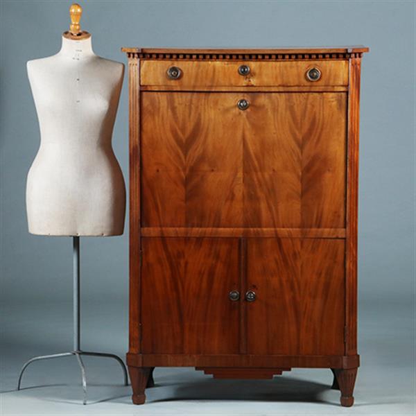 Grote foto blonde mahonie louis seize secretaire abattant ca. 1800 no.280345 antiek en kunst overige in antiek gebruiksvoorwerpen
