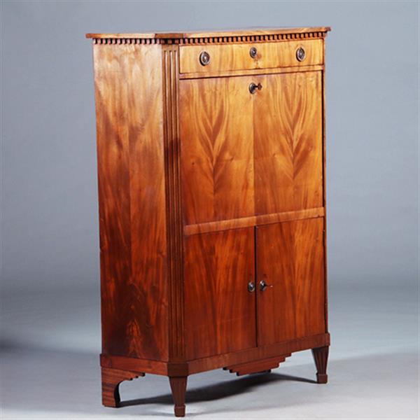 Grote foto blonde mahonie louis seize secretaire abattant ca. 1800 no.280345 antiek en kunst overige in antiek gebruiksvoorwerpen
