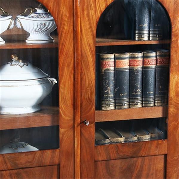 Grote foto biedermeier boekenkastje met getoogde ruiten uitneembare bespanning ca 1830 mahonie no.280320 antiek en kunst stoelen en banken