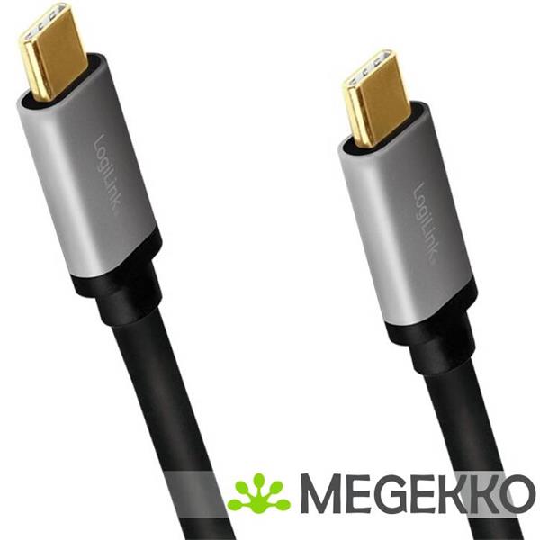 Grote foto logilink cua0107 usb kabel 1 m usb 3.2 gen 2 3.1 gen 2 usb c zwart grijs computers en software overige computers en software