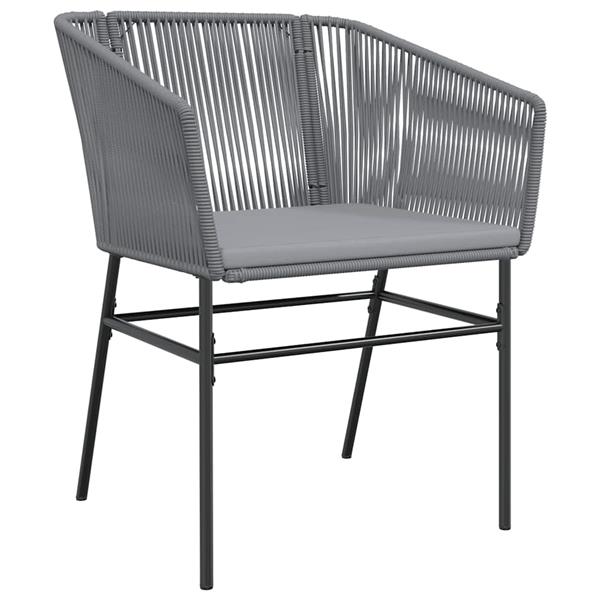 Grote foto vidaxl 3 delige tuinset met kussens poly rattan glas grijs tuin en terras tuinmeubelen
