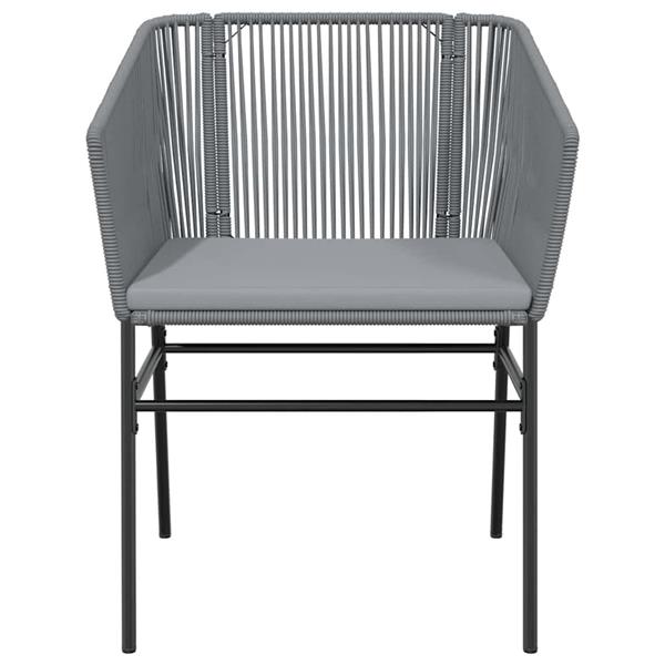 Grote foto vidaxl 3 delige tuinset met kussens poly rattan glas grijs tuin en terras tuinmeubelen