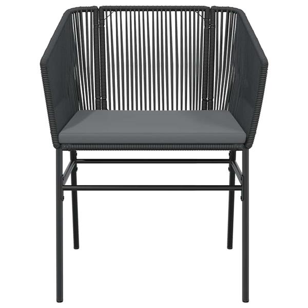 Grote foto vidaxl 3 delige tuinset met kussens poly rattan glas zwart tuin en terras tuinmeubelen