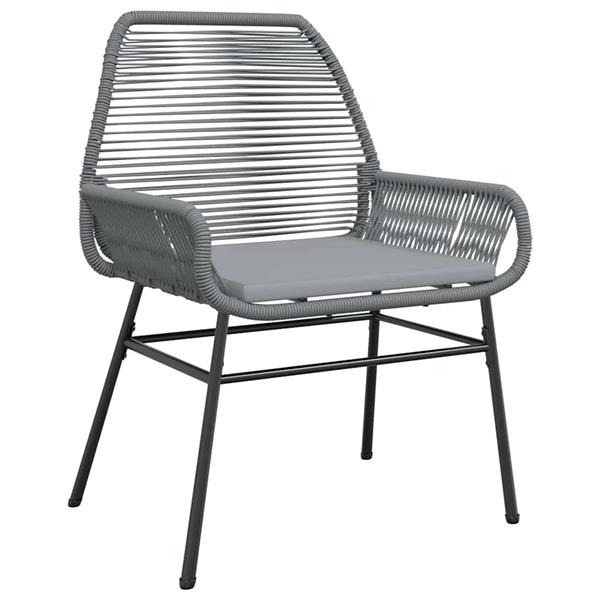 Grote foto vidaxl 3 delige tuinset met kussens poly rattan glas grijs tuin en terras tuinmeubelen