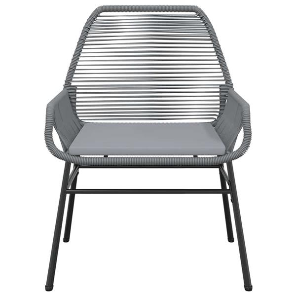 Grote foto vidaxl 3 delige tuinset met kussens poly rattan glas grijs tuin en terras tuinmeubelen