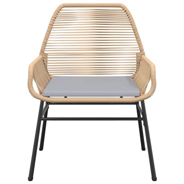 Grote foto vidaxl 3 delige tuinset met kussens poly rattan glas bruin tuin en terras tuinmeubelen