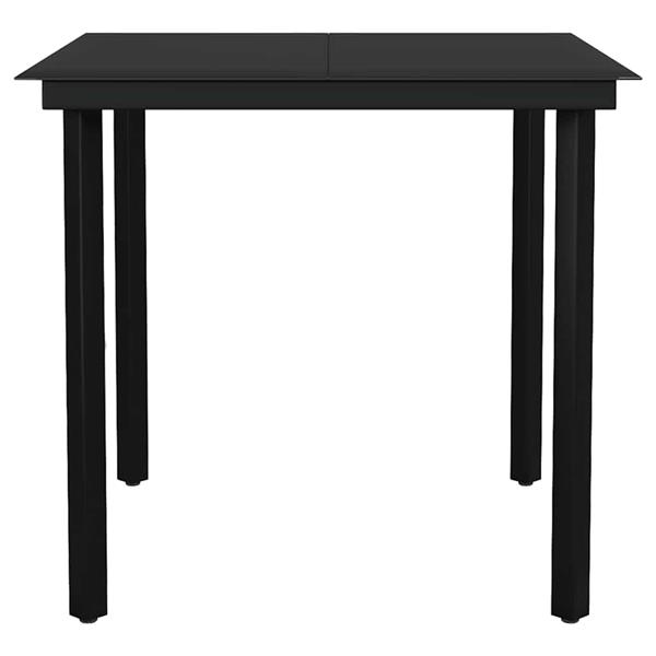 Grote foto vidaxl 5 delige tuinset met kussens poly rattan glas zwart tuin en terras tuinmeubelen
