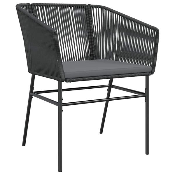 Grote foto vidaxl 5 delige tuinset met kussens poly rattan glas zwart tuin en terras tuinmeubelen