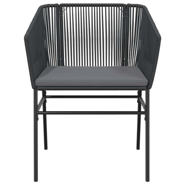 Grote foto vidaxl 5 delige tuinset met kussens poly rattan glas zwart tuin en terras tuinmeubelen