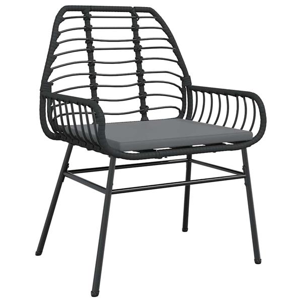 Grote foto vidaxl 5 delige tuinset met kussens poly rattan glas zwart tuin en terras tuinmeubelen