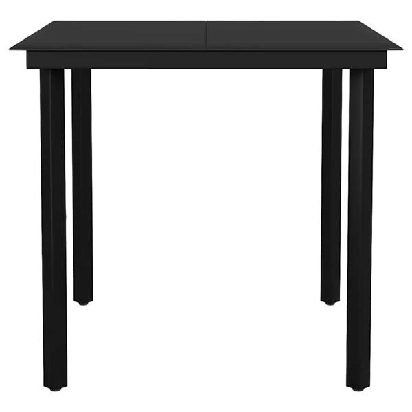 Grote foto vidaxl 5 delige tuinset met kussens poly rattan glas zwart tuin en terras tuinmeubelen