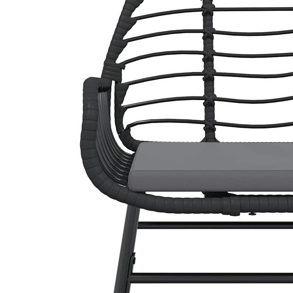 Grote foto vidaxl 3 delige tuinset met kussens poly rattan glas zwart tuin en terras tuinmeubelen