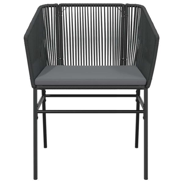 Grote foto vidaxl 3 delige tuinset met kussens poly rattan glas zwart tuin en terras tuinmeubelen