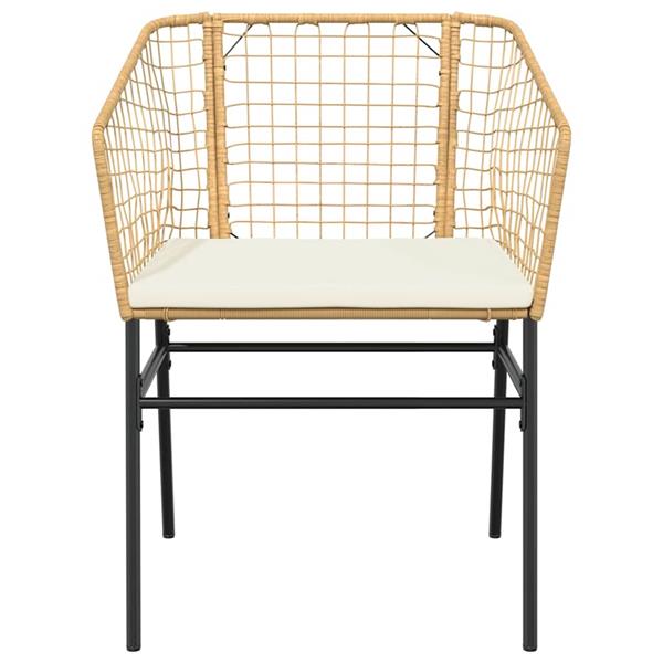 Grote foto vidaxl 5 delige tuinset met kussens poly rattan glas bruin tuin en terras tuinmeubelen