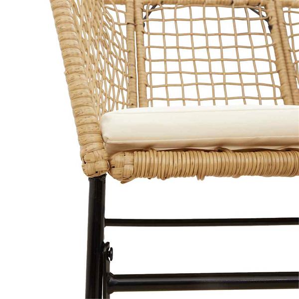 Grote foto vidaxl 3 delige tuinset met kussens poly rattan glas bruin tuin en terras tuinmeubelen