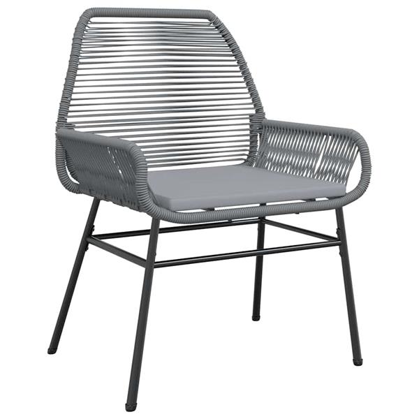 Grote foto vidaxl 3 delige tuinset met kussens poly rattan glas grijs tuin en terras tuinmeubelen