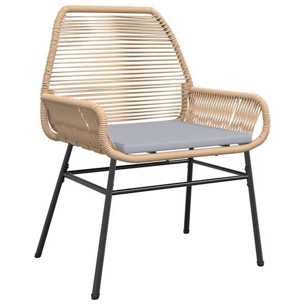 Grote foto vidaxl 3 delige tuinset met kussens poly rattan glas bruin tuin en terras tuinmeubelen