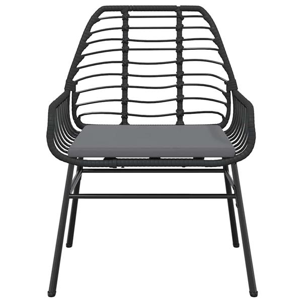 Grote foto vidaxl 3 delige tuinset met kussens poly rattan glas zwart tuin en terras tuinmeubelen