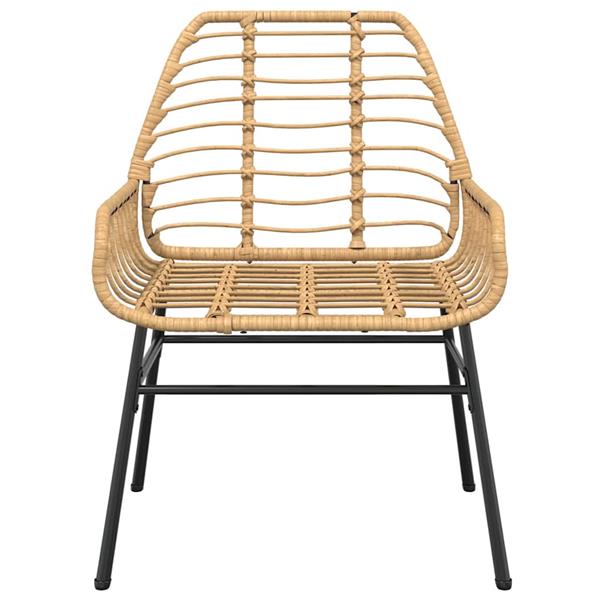 Grote foto vidaxl 3 delige tuinset poly rattan glas bruin tuin en terras tuinmeubelen