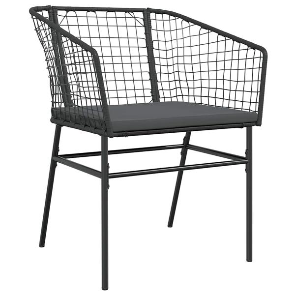 Grote foto vidaxl 5 delige tuinset met kussens poly rattan glas zwart tuin en terras tuinmeubelen