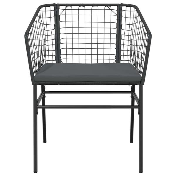 Grote foto vidaxl 5 delige tuinset met kussens poly rattan glas zwart tuin en terras tuinmeubelen