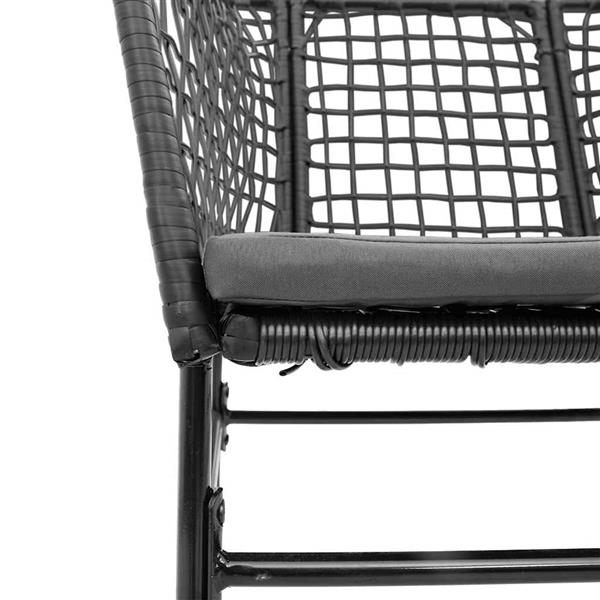 Grote foto vidaxl 5 delige tuinset met kussens poly rattan glas zwart tuin en terras tuinmeubelen