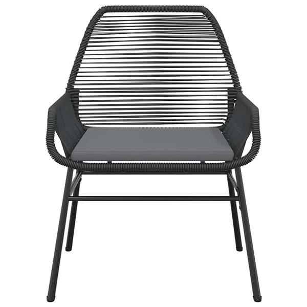 Grote foto vidaxl 3 delige tuinset met kussens poly rattan glas zwart tuin en terras tuinmeubelen
