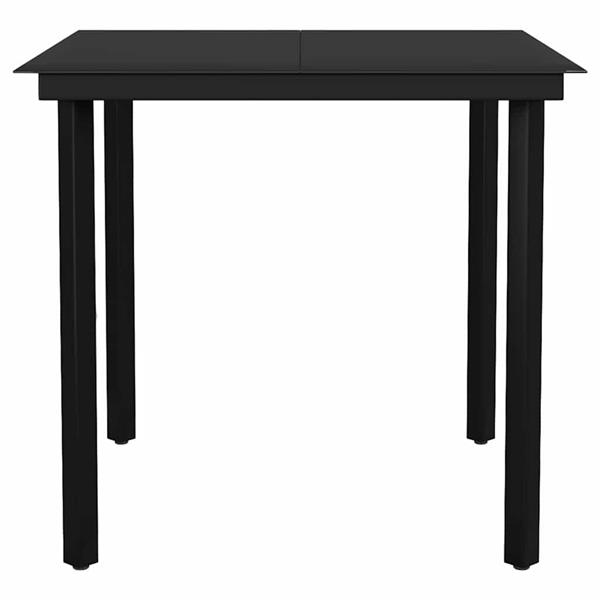 Grote foto vidaxl 3 delige tuinset met kussens poly rattan glas zwart tuin en terras tuinmeubelen
