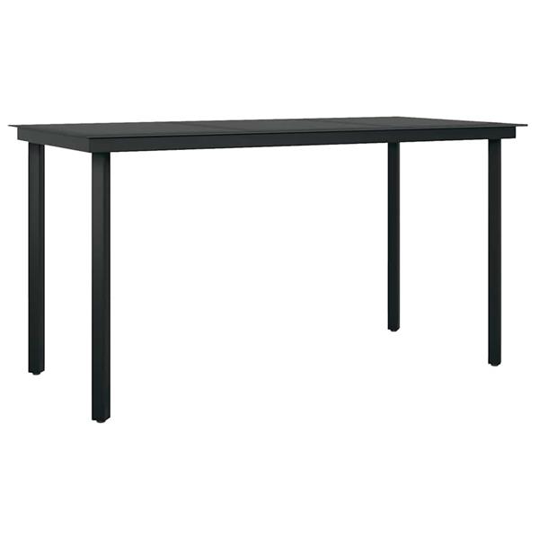 Grote foto vidaxl 5 delige tuinset met kussens poly rattan glas zwart tuin en terras tuinmeubelen
